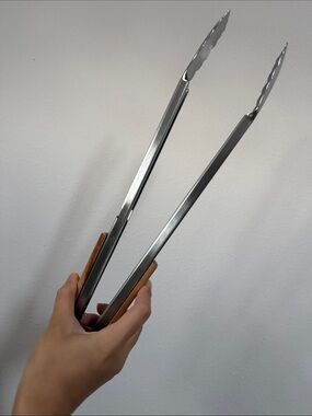 T-Mobile Wood-Handled Stainless Steel BBQ Tongs